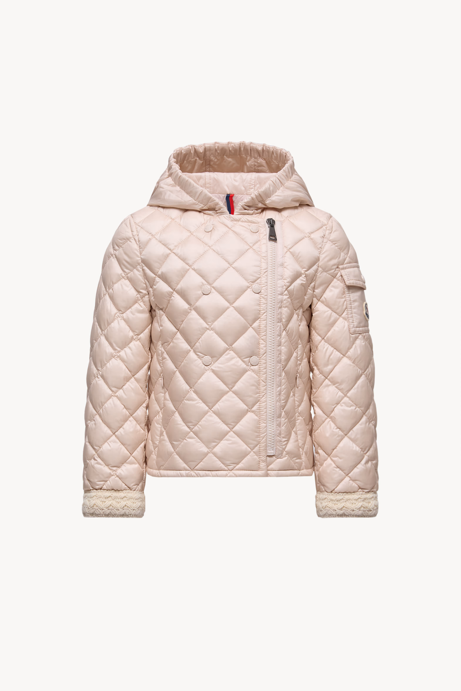 Corbelin Diamond-Quilted Hooded Down Jacket Girl Light Pink Moncler 0